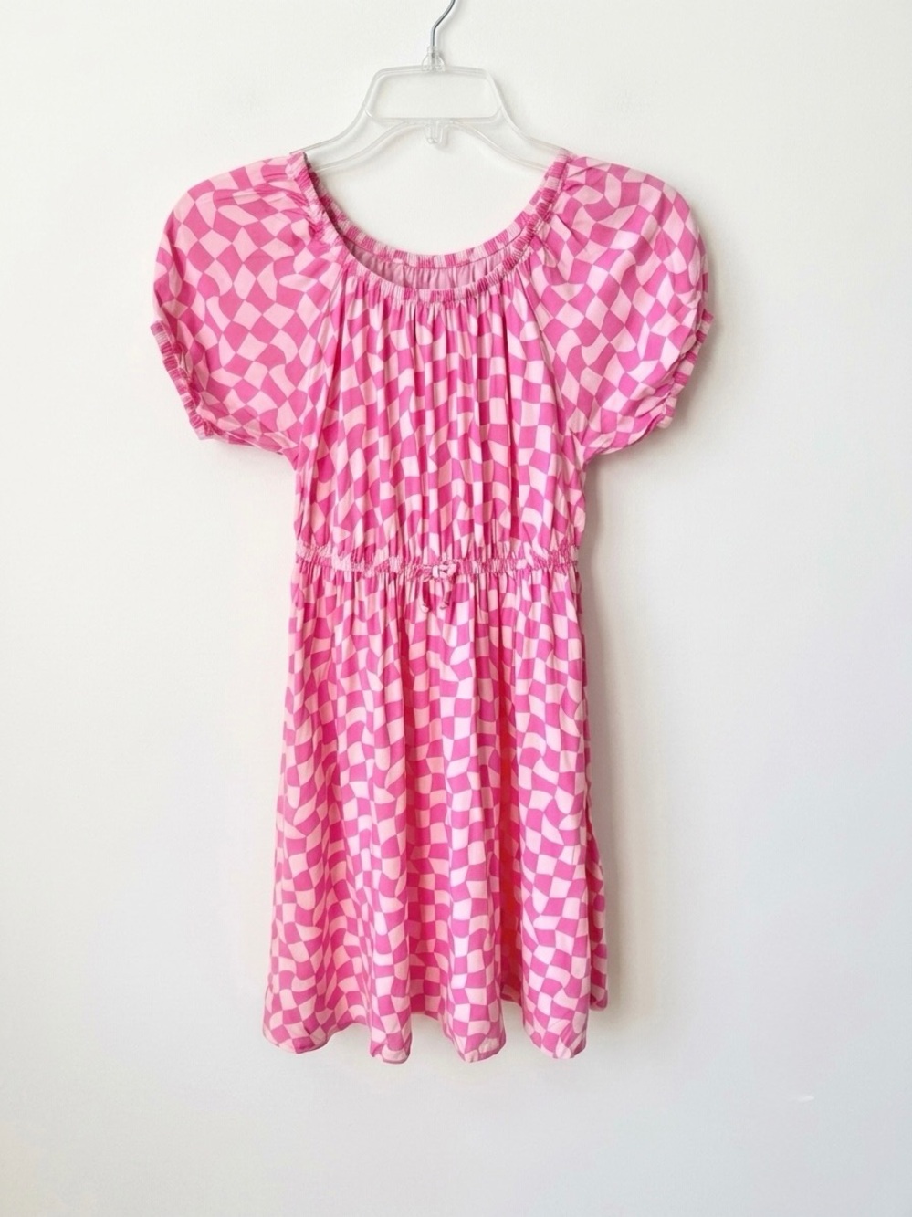 EPIC THREADS Dress Pink Checkered Skater Tiered Big Girls Size M
